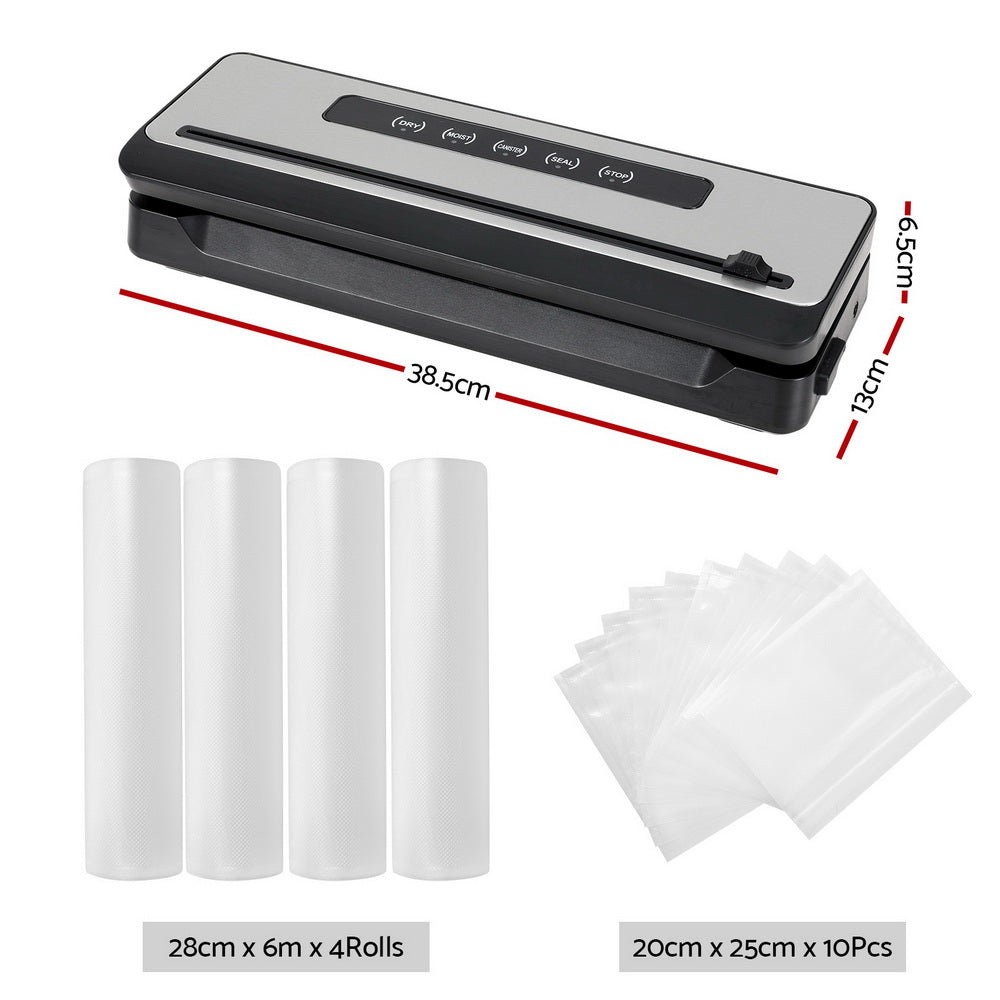 Marlook Food Vacuum Sealer Machine Sealing Cutter 5 Modes Storage Bags 4 Rolls