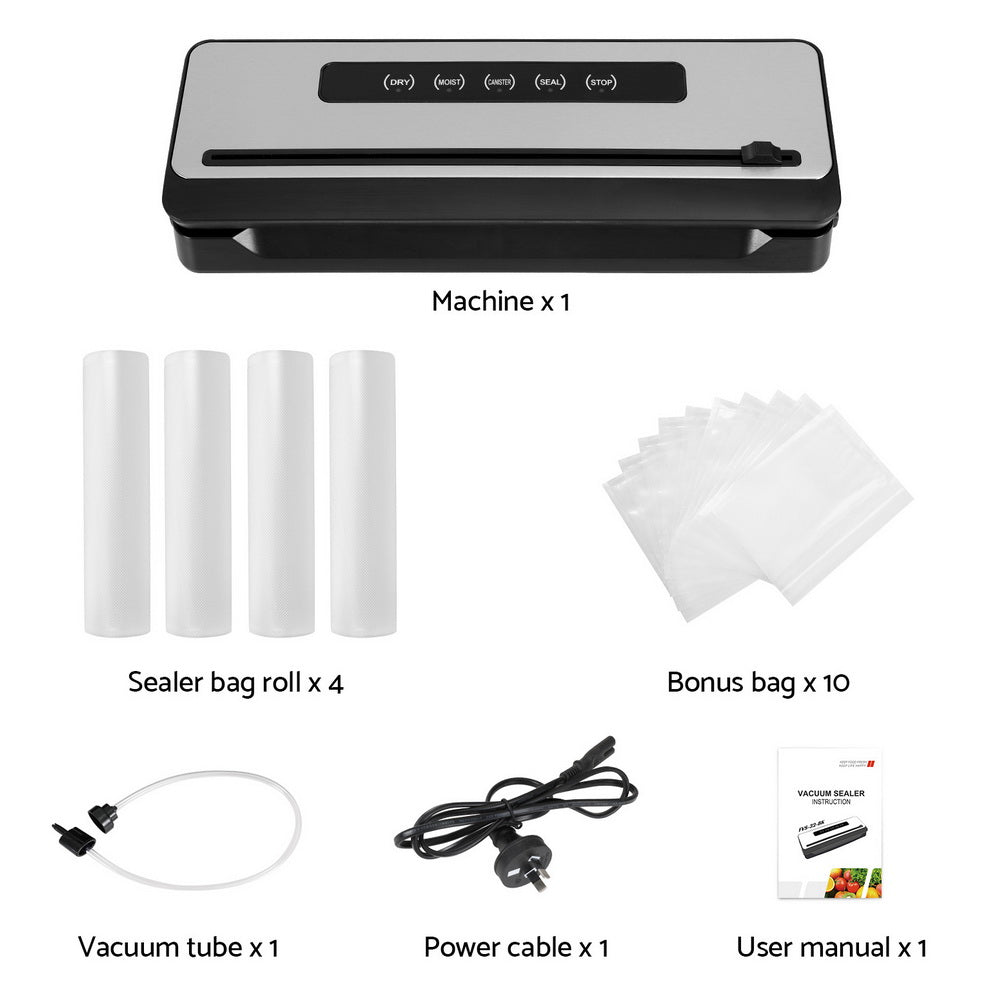 Marlook Food Vacuum Sealer Machine Sealing Cutter 5 Modes Storage Bags 4 Rolls