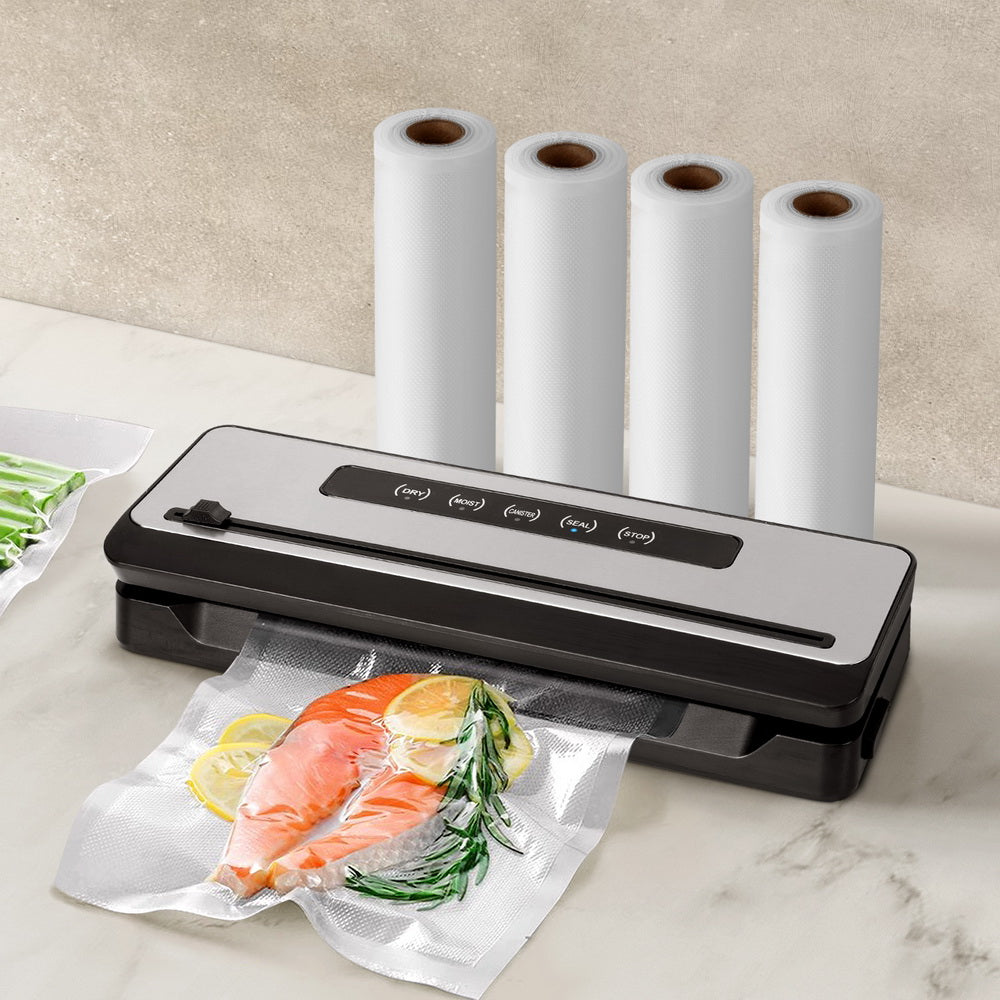 Marlook Food Vacuum Sealer Machine Sealing Cutter 5 Modes Storage Bags 4 Rolls