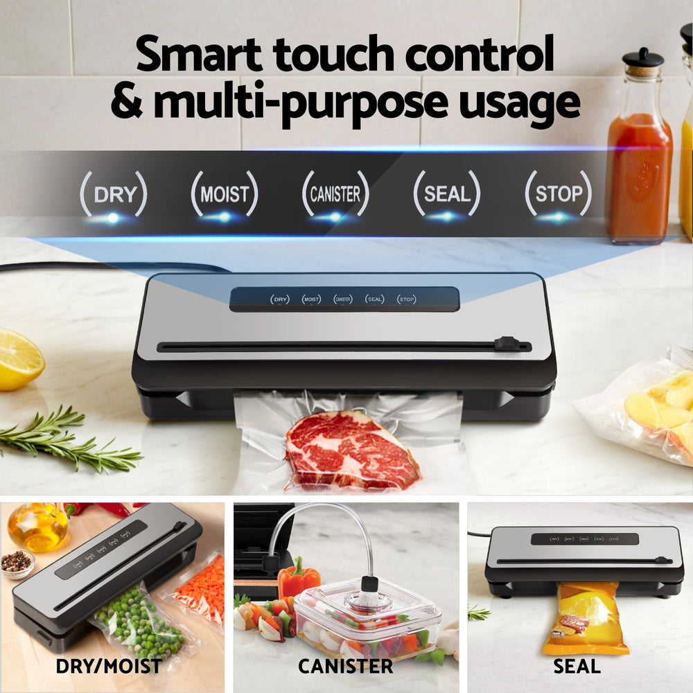 Marlook Food Vacuum Sealer Machine Sealing Cutter 5 Modes Storage Bags 4 Rolls