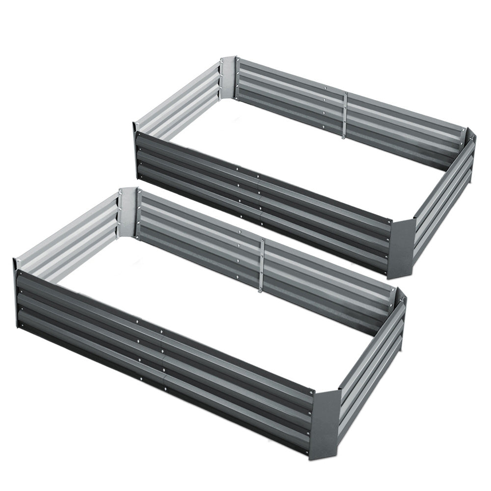 Marlook 2x Garden Bed 150x90cm Planter Box Raised Container Galvanised Herb