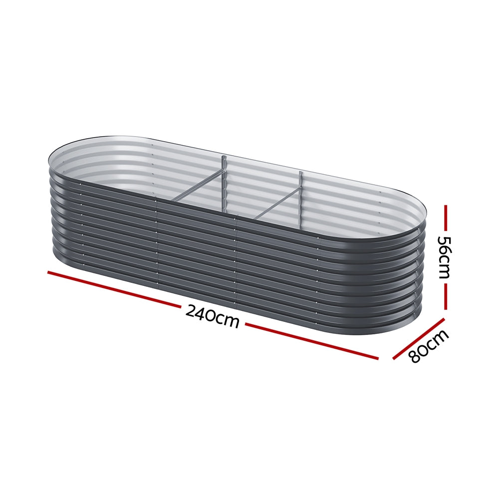 Marlook Garden Bed 240X80X56cm Oval Planter Box
