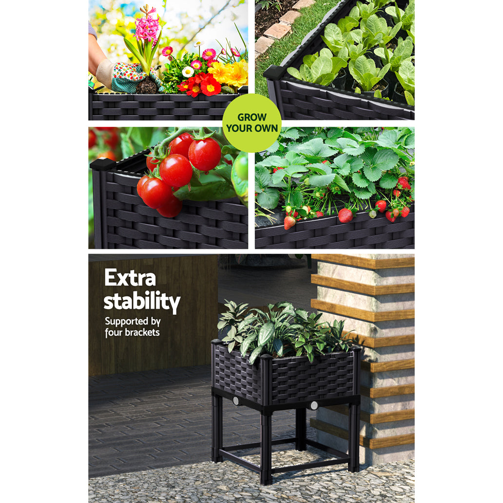 Marlook Garden Bed 40x40x23cm PP Planter Box Raised Container Growing Herb