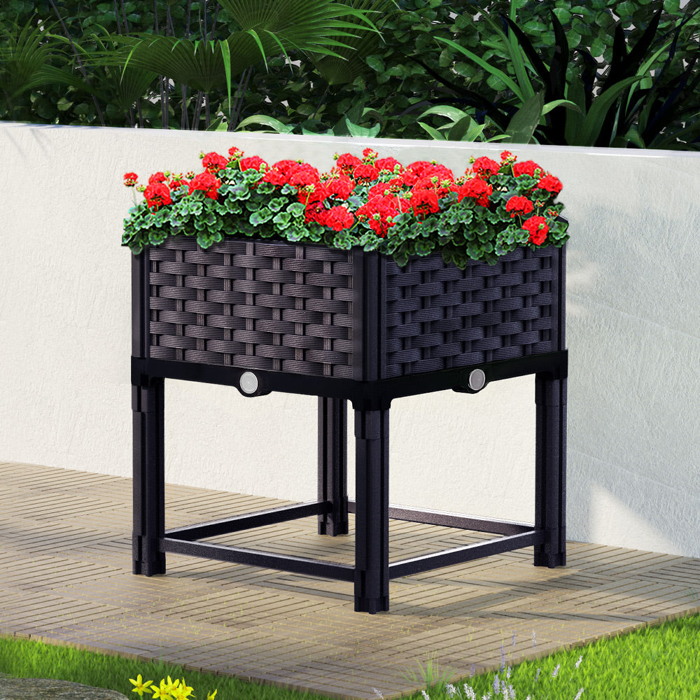 Marlook Garden Bed 40x40x23cm PP Planter Box Raised Container Growing Herb