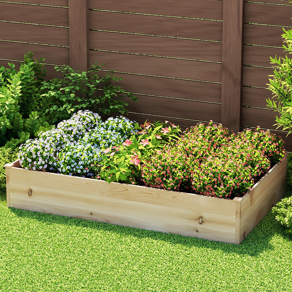 Marlook Garden Bed 150x90x30cm Wooden Planter Box Raised Container Growing
