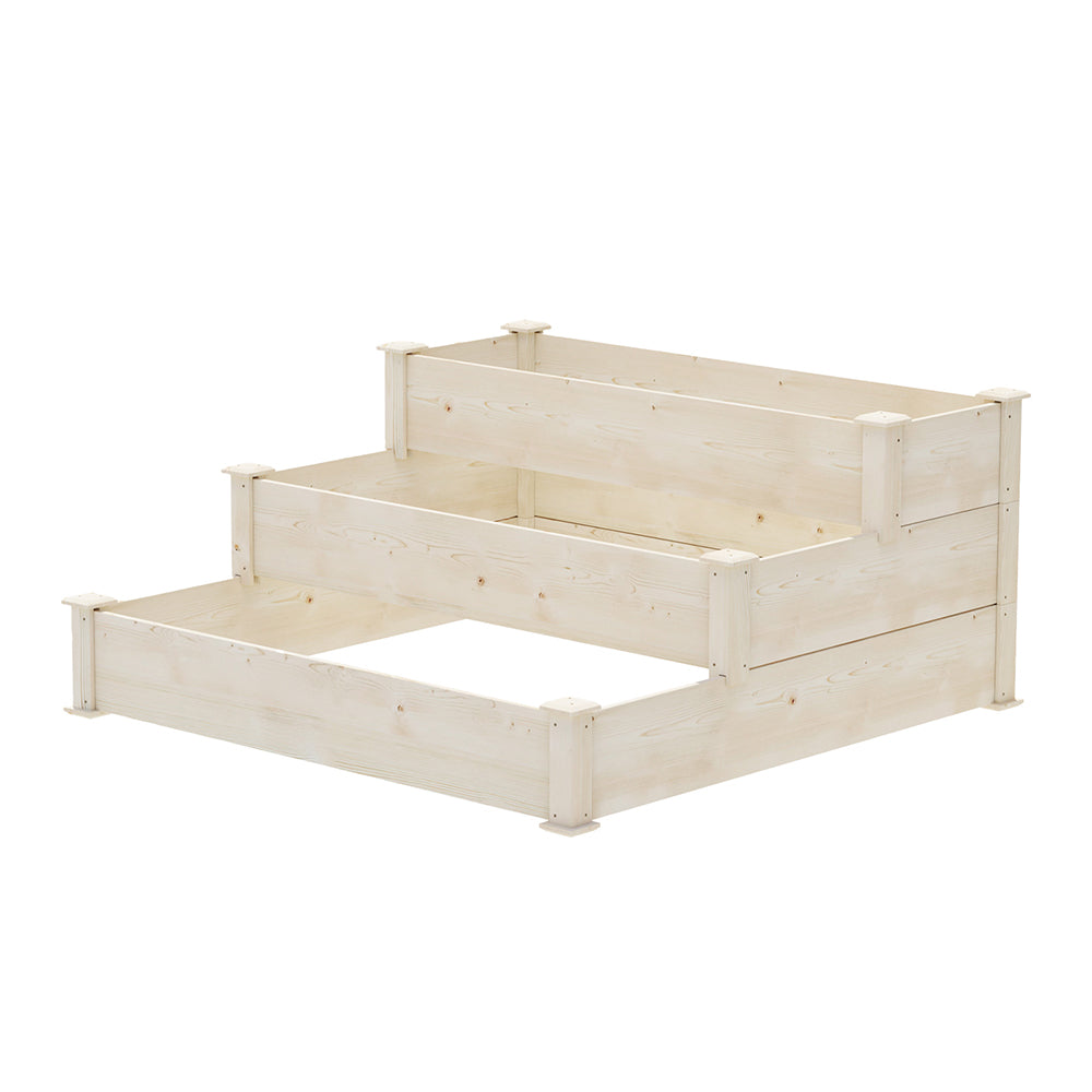Marlook 3-Tier Wooden Raised Garden Bed Elevated Ground Vegetable Planter Box