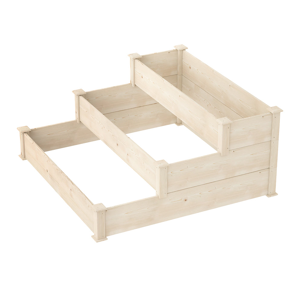 Marlook 3-Tier Wooden Raised Garden Bed Elevated Ground Vegetable Planter Box