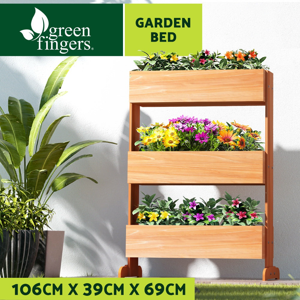 Marlook Garden Bed Elevated 69x39x106cm Wooden Planter Box Container Herb