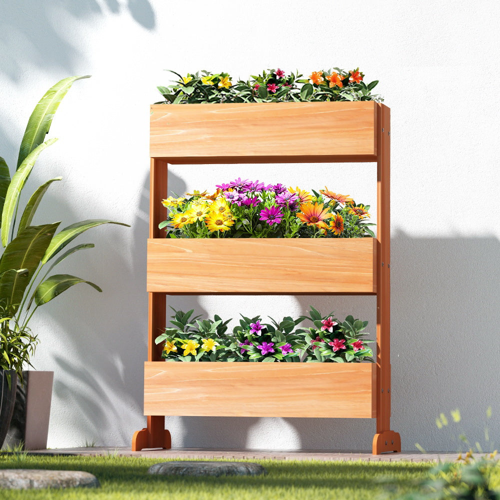 Marlook Garden Bed Elevated 69x39x106cm Wooden Planter Box Container Herb