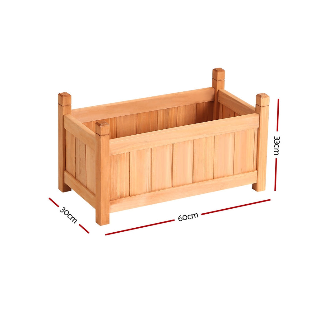 Marlook Garden Bed 60x30x33cm Wooden Planter Box Raised Container Growing