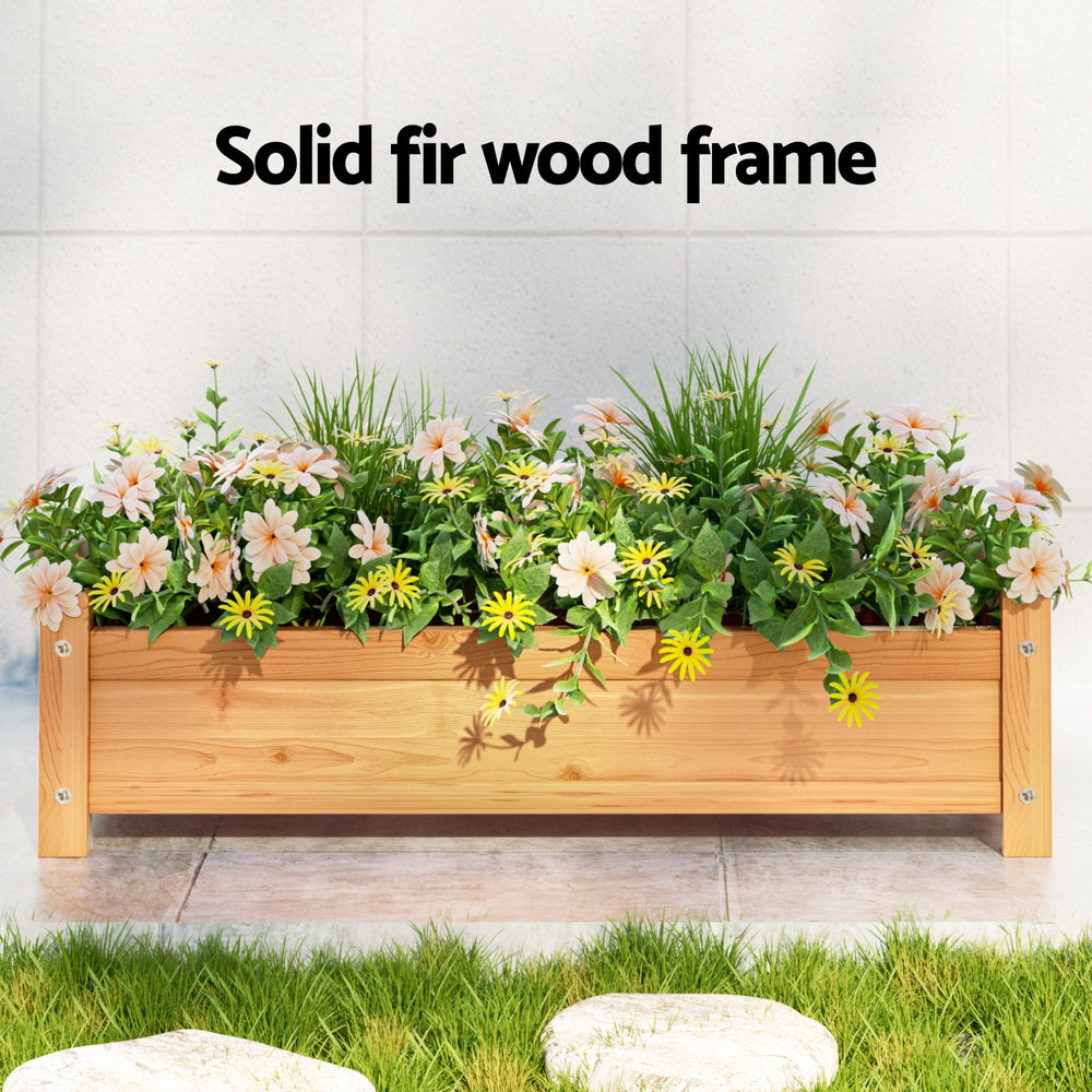 Marlook Garden Bed 65x33x16cm Wooden Planter Box Raised Container Growing
