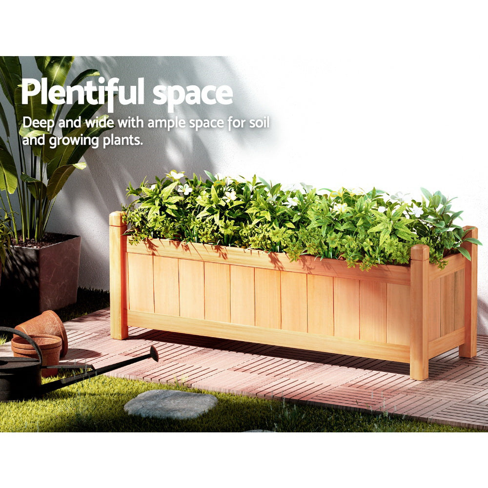 Marlook Garden Bed 90x30x33cm Wooden Planter Box Raised Container Growing