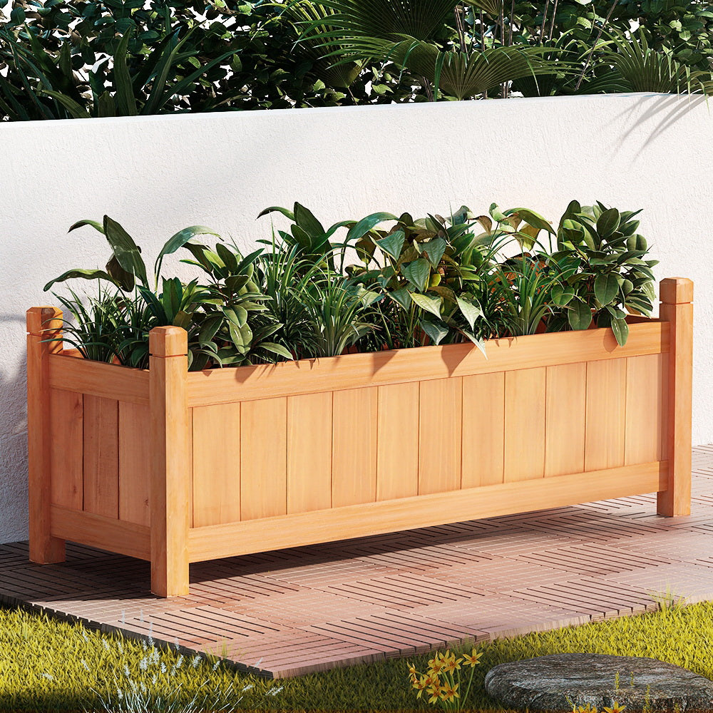 Marlook Garden Bed 90x30x33cm Wooden Planter Box Raised Container Growing