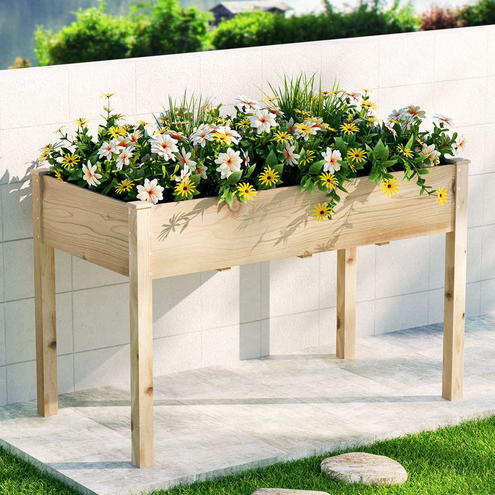 Marlook Garden Bed Elevated 120x60x80cm Wooden Planter Box Raised Container