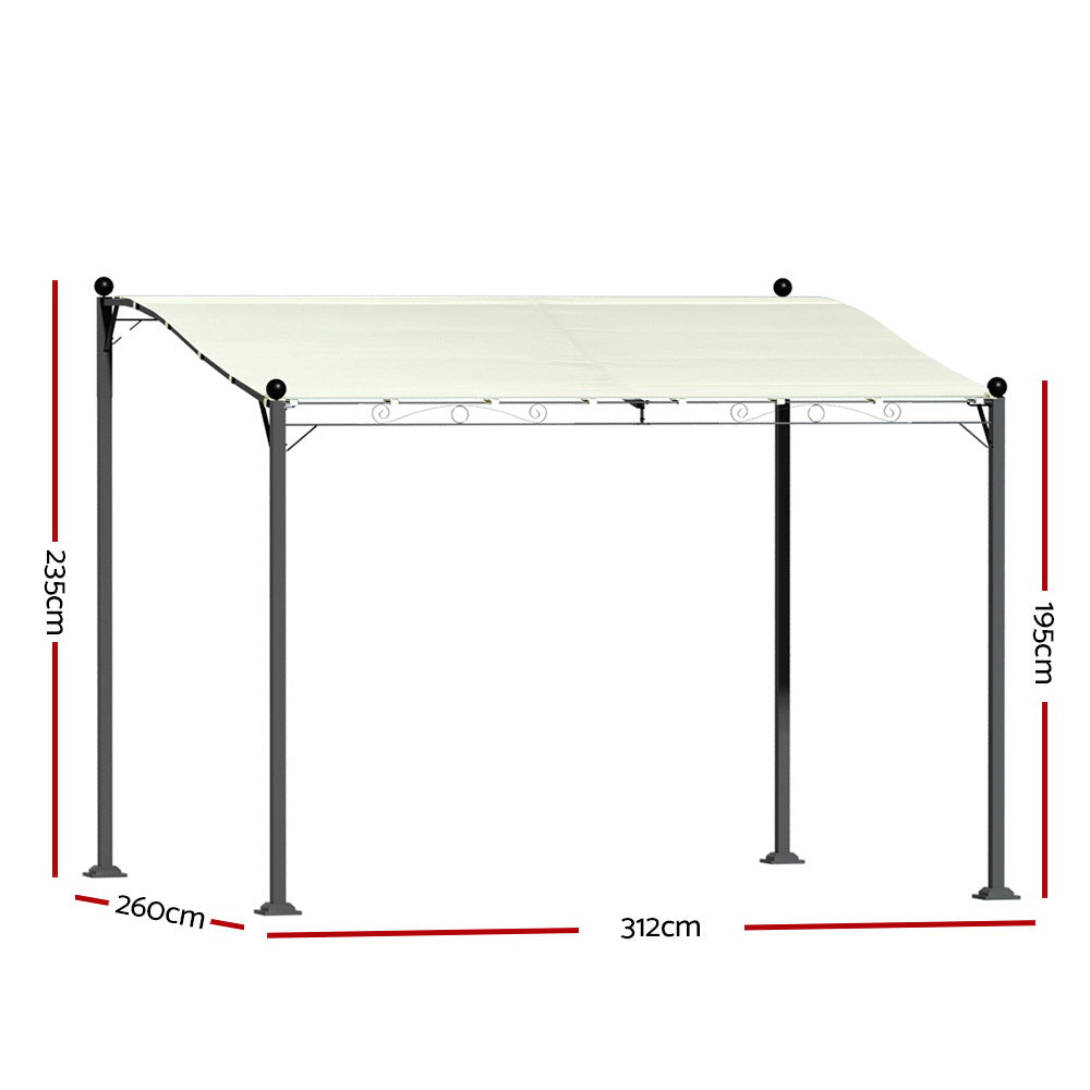 Marlook Gazebo Marquee 3m Outdoor Event Wedding Tent Camping Party Shade Iron Art Canopy Beige