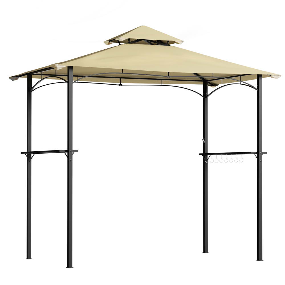 Marlook Gazebo Outdoor Patio Marquee BBQ Grill Shelter Garden Shade Hooks Beige