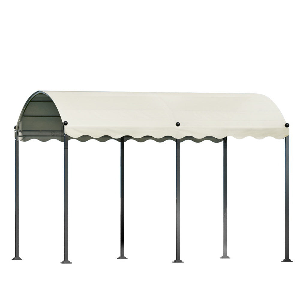 Marlook Gazebo Marquee 4x3m Outdoor Event Wedding Tent Camping Party Shade Iron Art Canopy Beige
