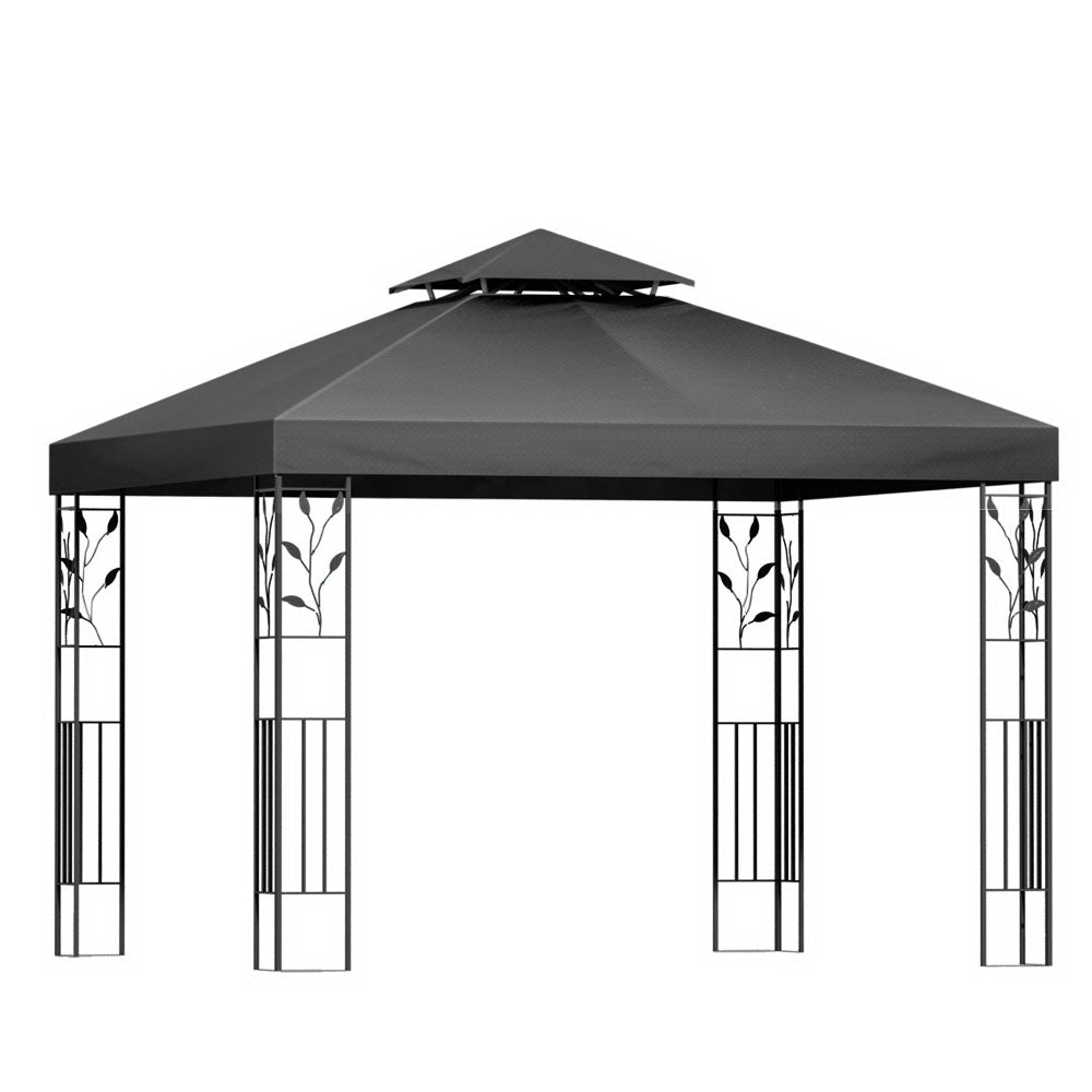 Marlook Gazebo 3x3m Marquee Outdoor Wedding Party Event Tent Home Iron Art Shade Grey