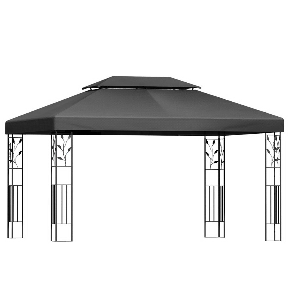 Marlook Gazebo 4x3m Marquee Outdoor Wedding Party Event Tent Home Iron Art Shade Grey