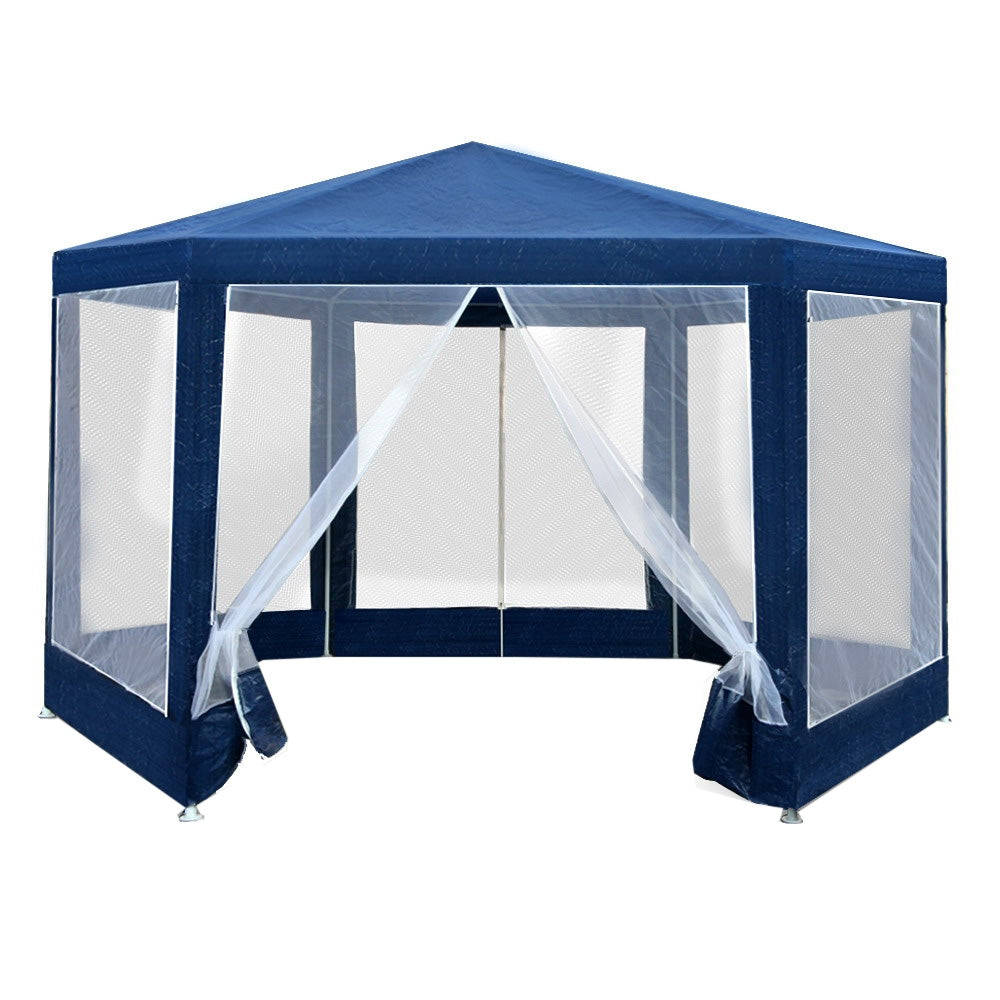 Marlook Gazebo?2x2m Marquee Wedding Party Tent Outdoor Camping Mesh Wall Canopy Shade Gazebos Navy