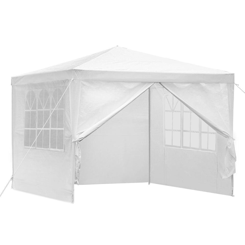 Marlook Gazebo 3x3m Marquee Wedding Party Tent Outdoor Camping Side Wall Canopy Window Panel White
