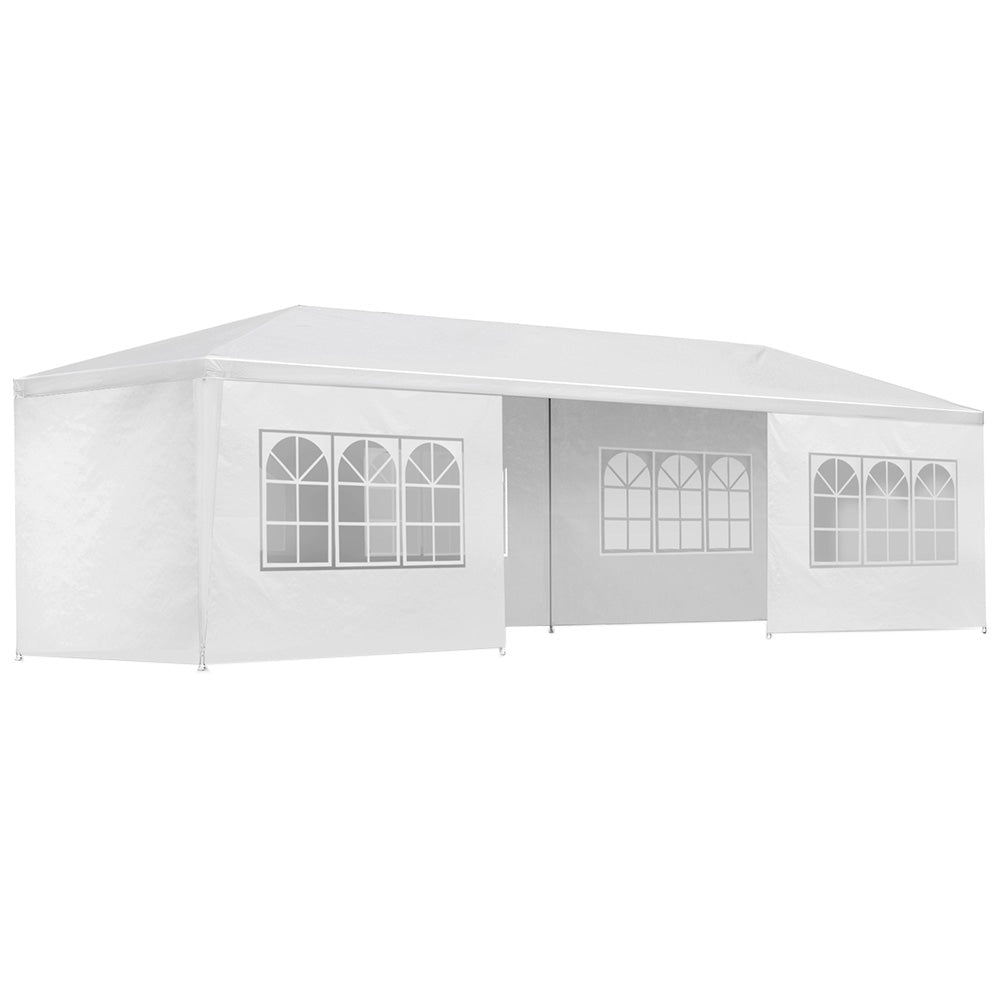 Marlook Gazebo 3x9m Marquee Wedding Party Tent Outdoor Camping Side Wall Canopy 8 Panel White