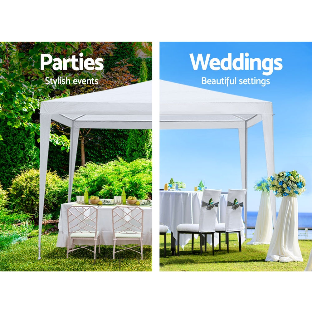 Marlook Gazebo 3x3m Wedding Party Marquee Tent Outdoor Event Camping Canopy Shade White