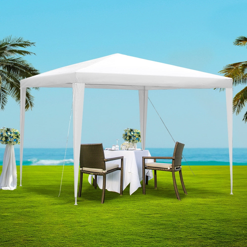 Marlook Gazebo 3x3m Wedding Party Marquee Tent Outdoor Event Camping Canopy Shade White