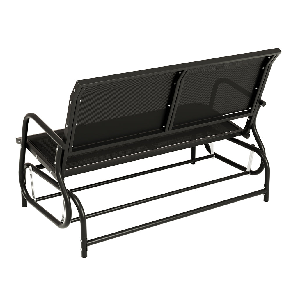 Marlook Outdoor Garden Bench Seat Swing Glider Rocking 2 Seater Patio Furniture Black