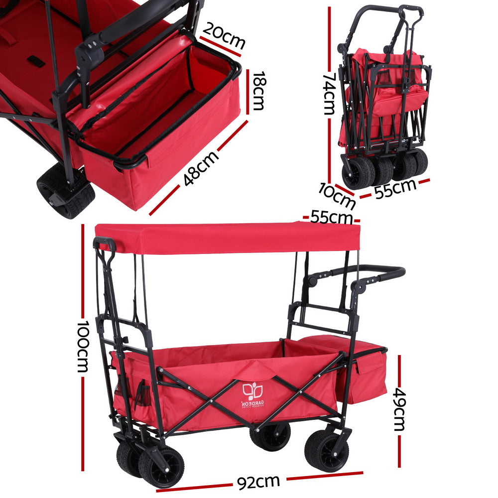 Marlook Garden Cart with Removable Canopy Red
