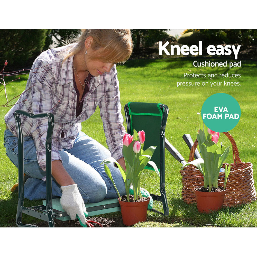 Marlook Garden Kneeler 3-in-1 Padded Seat Stool Outdoor Bench Knee Pad Foldable