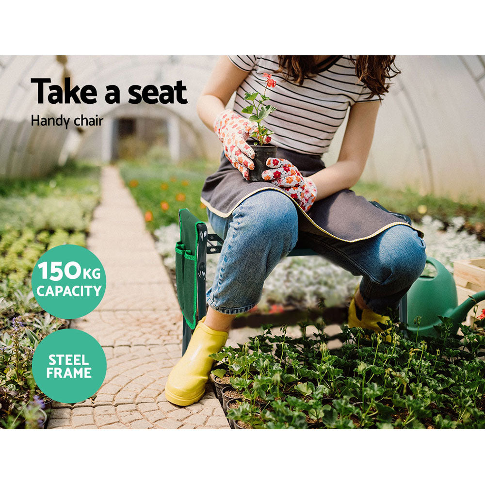 Marlook Garden Kneeler 3-in-1 Padded Seat Stool Outdoor Bench Knee Pad Foldable