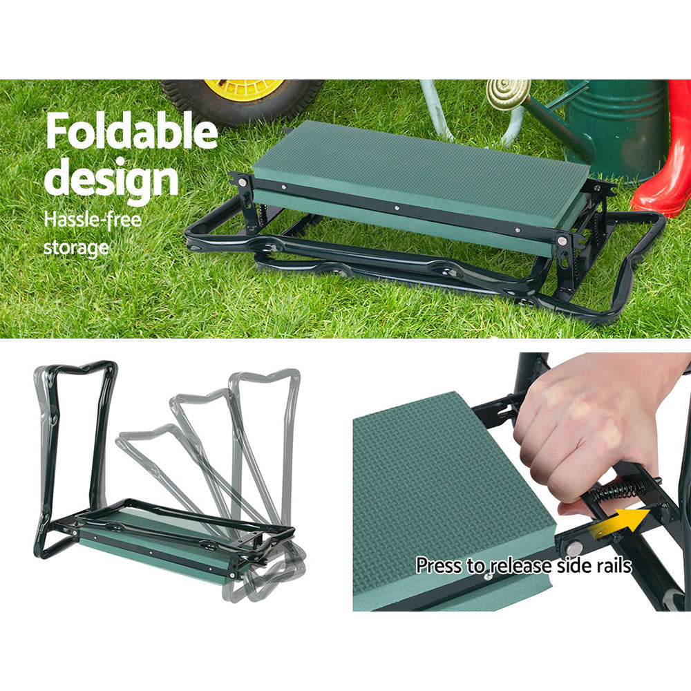 Marlook Garden Kneeler 3-in-1 Padded Seat Stool Outdoor Bench Knee Pad Foldable