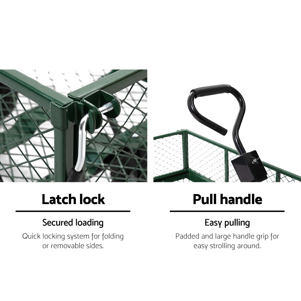 Marlook Mesh Garden Steel Cart - Green
