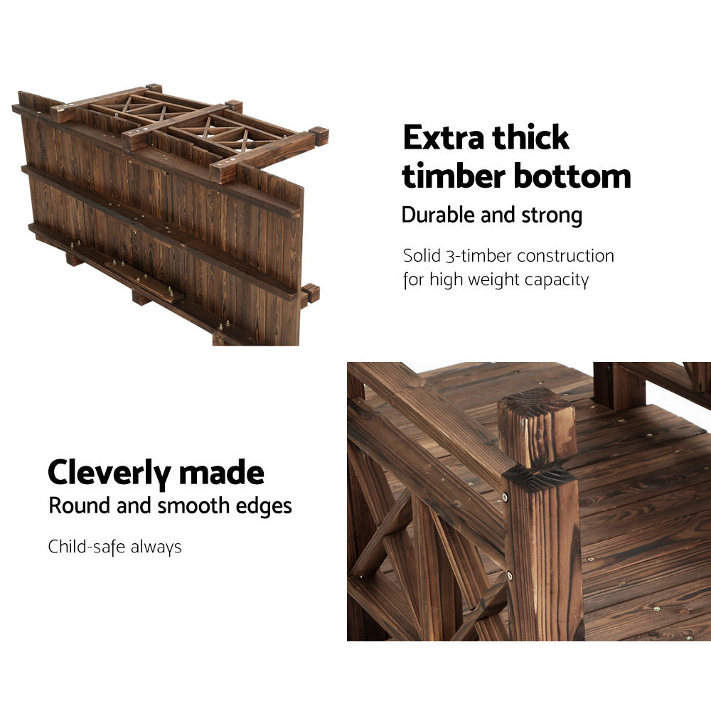 Marlook Garden Decor Outdoor Ornament Wooden Bridge 150cm