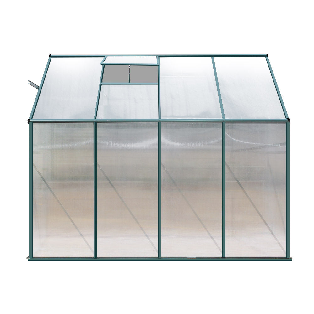 Marlook Greenhouse 2.52x1.27x2.13M Lean-to Aluminium Polycarbonate Green House Garden Shed