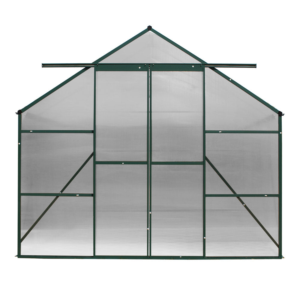 Marlook Greenhouse 4.43x2.44x2.15M Aluminium Polycarbonate Green House Garden Shed