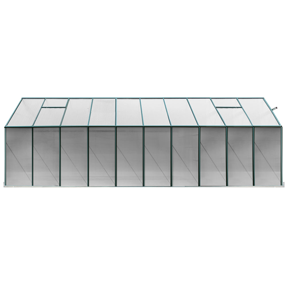 Marlook Greenhouse 6.3x2.44x2.1M Aluminium Polycarbonate Green House Garden Shed