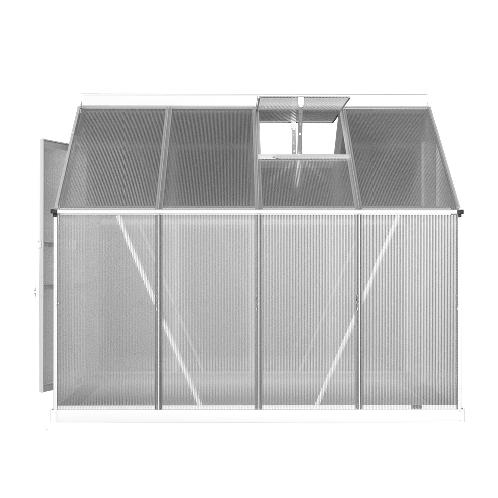 Marlook Greenhouse Aluminium Green House Polycarbonate Garden Shed 2.4x1.9M