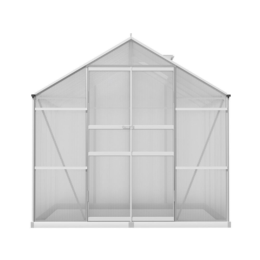 Marlook Aluminium Greenhouse Green House Polycarbonate Garden Shed 2.4x2.5M