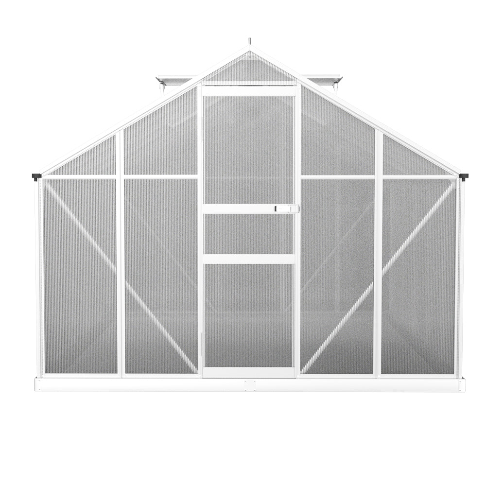 Marlook Greenhouse 3x2.5x1.95M Aluminium Polycarbonate Green House Garden Shed