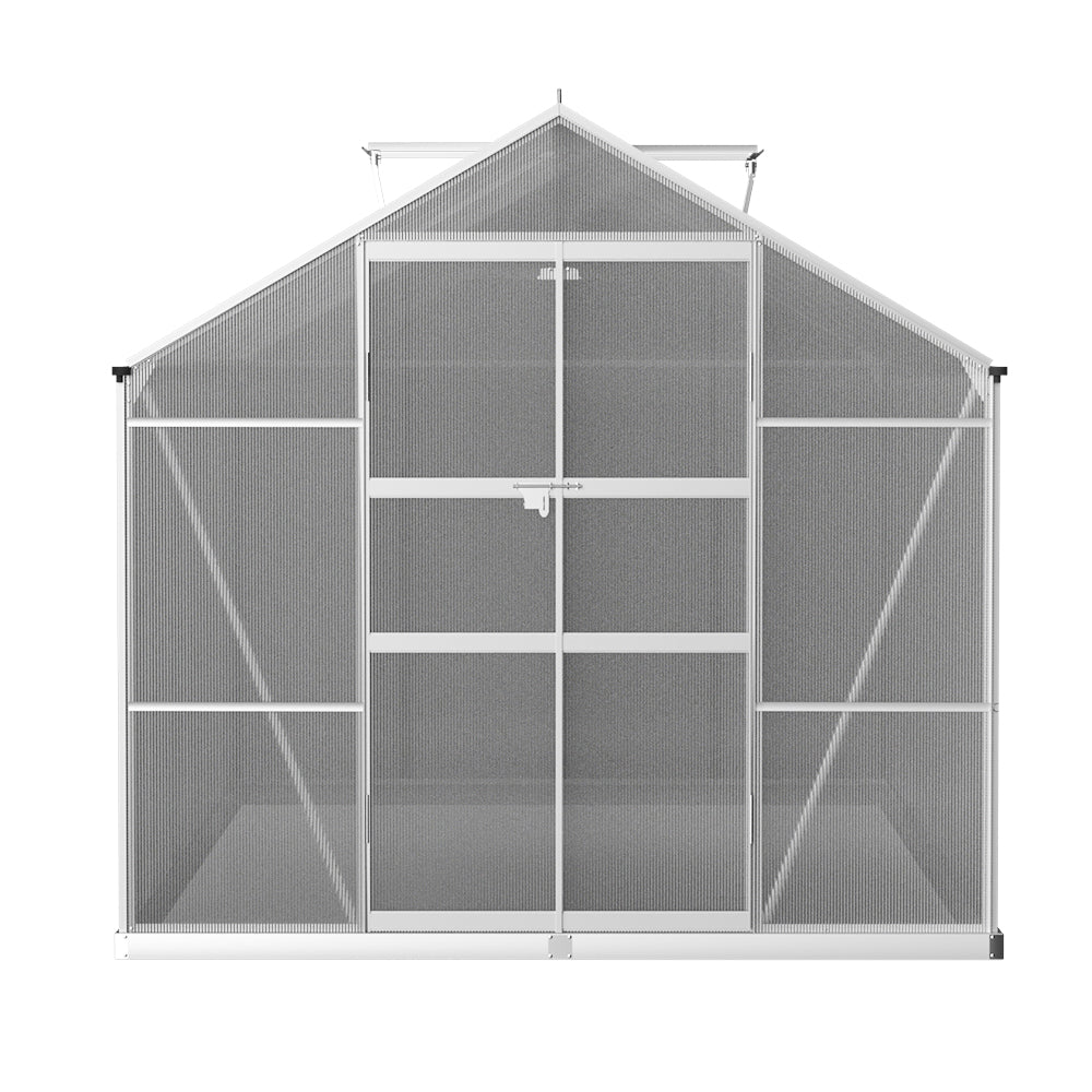 Marlook Greenhouse 3x2.5x2.26M Double Doors Aluminium Green House Garden Shed