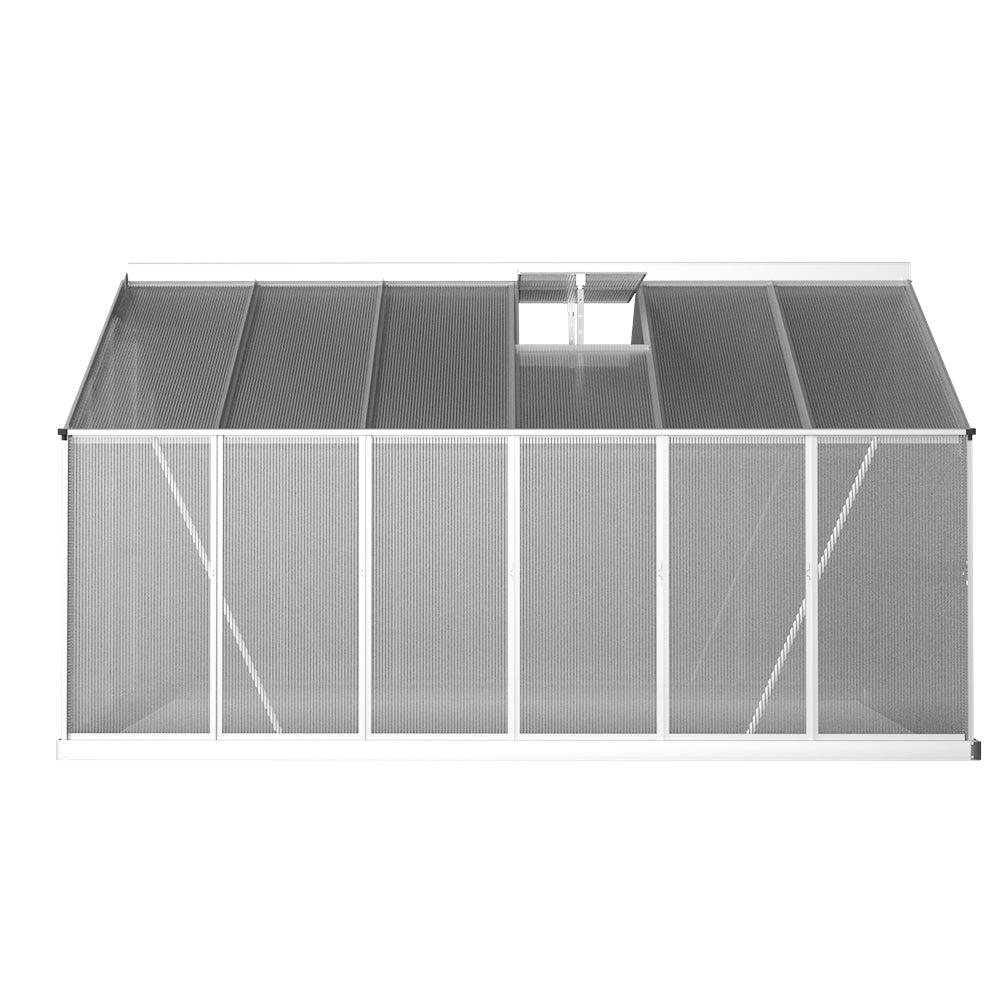 Marlook Greenhouse 3.6x2.5x1.95M Aluminium Polycarbonate Green House Garden Shed
