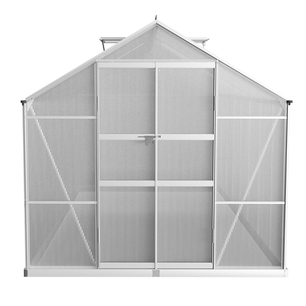 Marlook Greenhouse 4.1x2.5x2.26M Double Doors Aluminium Green House Garden Shed