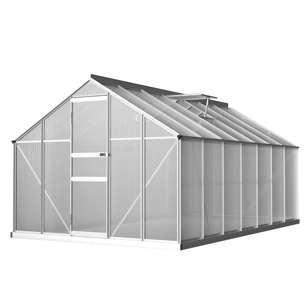 Marlook Greenhouse 4.2x2.5x1.95M Aluminium Polycarbonate Green House Garden Shed