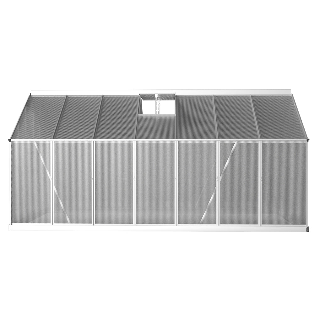 Marlook Greenhouse 4.2x2.5x1.95M Aluminium Polycarbonate Green House Garden Shed