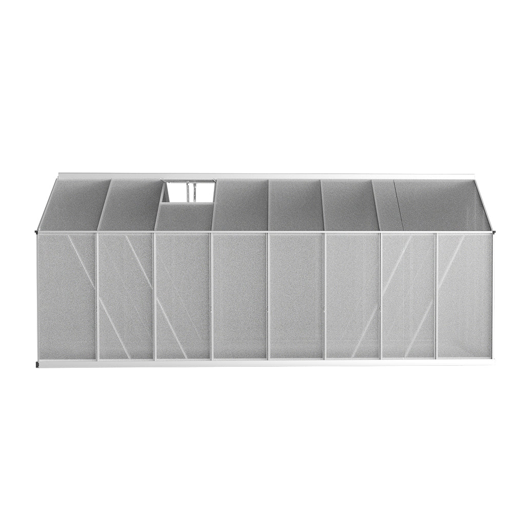 Marlook Greenhouse 4.7x2.5x2.26M Double Doors Aluminium Green House Garden Shed