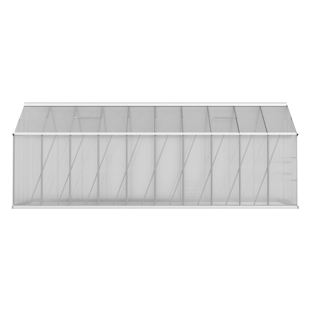 Marlook Greenhouse Aluminium Large Green House Garden Shed 6X2.4M