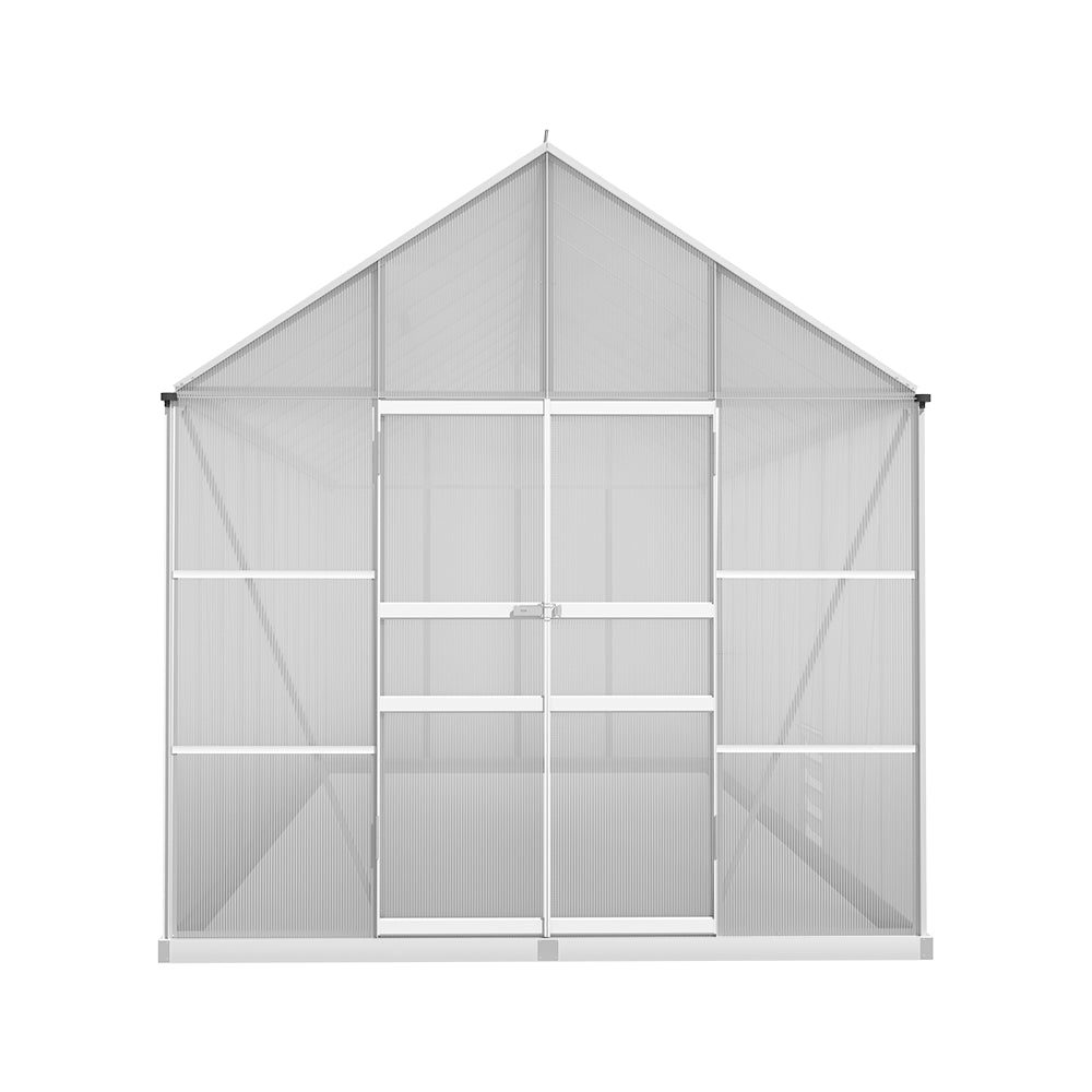 Marlook Greenhouse Aluminium Large Green House Garden Shed 6X2.4M