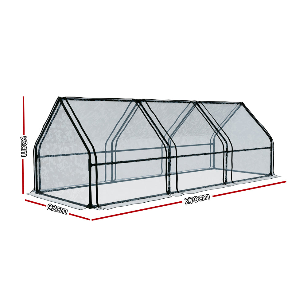 Marlook Greenhouse 2.7x0.9x0.9M Mini Green House Raised Garden Bed Planter Box